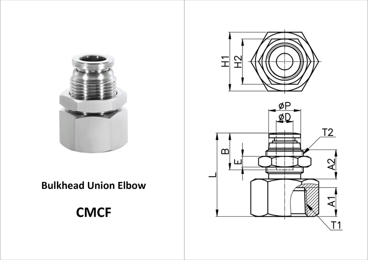 اتصال پنوماتیک فلزی مستقیم تابلویی 1/4-8